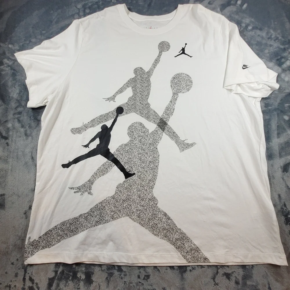 Jordan Jumpman Flight HBR White Graphic T-Shirt Mens 3XL AO0664-480 Nike Logo